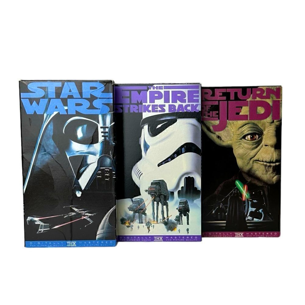 Star Wars Trilogy 3 VHS Lot New Hope, Emperor Strikes Back & Return of the Jedi